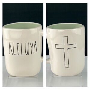 HOLIDAY - Rae Dunn - 3/$48 - ‘Aleluya’ ceramic mug. Double sided. NWT Firm!